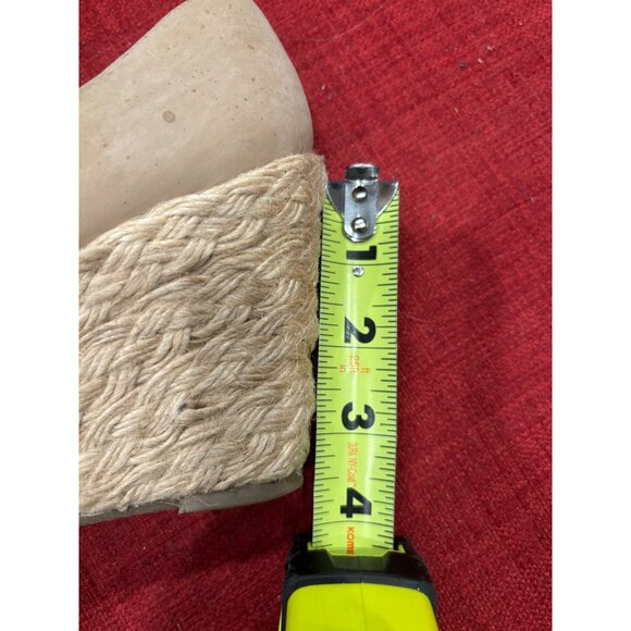 Antonio Melani Nude Leather Espadrille Wedge Peep Toe Heels Size 8 - Picture 8 of 8